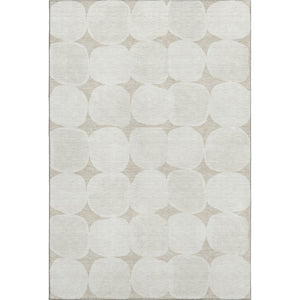HomeRoots 10' X 14' Beige & Ivory Abstract Geometric Washable Area Rug with UV Protection for Modern Living 669162