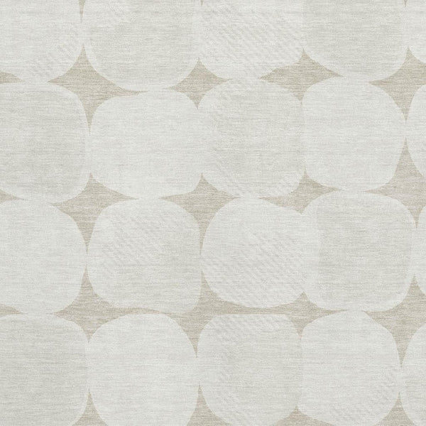 HomeRoots 10' X 14' Beige & Ivory Abstract Geometric Washable Area Rug with UV Protection for Modern Living 669162