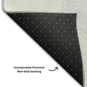 HomeRoots 10' X 14' Washable Black & Ivory Abstract Geometric Area Rug with UV Protection for High Traffic Areas 669168