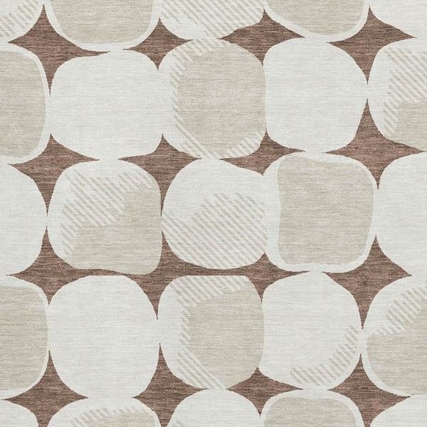 HomeRoots 9' X 12' Brown & Ivory Abstract Geometric Area Rug – Washable, UV-Protected, Durable & Stylish Design 669173