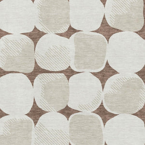 HomeRoots 10' X 14' Brown and Ivory Abstract Geometric Washable Area Rug - Durable, Stylish, UV Protected Design 669174