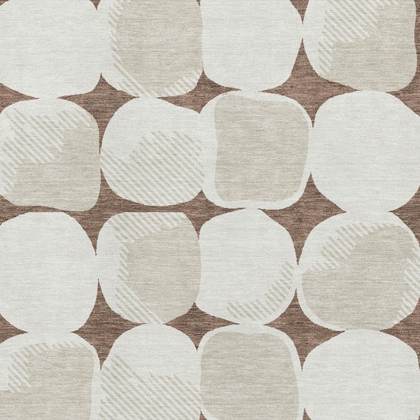 HomeRoots 10' X 14' Brown and Ivory Abstract Geometric Washable Area Rug - Durable, Stylish, UV Protected Design 669174