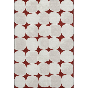 HomeRoots 10' Burgundy and Ivory Abstract Geometric Area Rug - Washable, Stain Resistant, UV Protected Design 669180