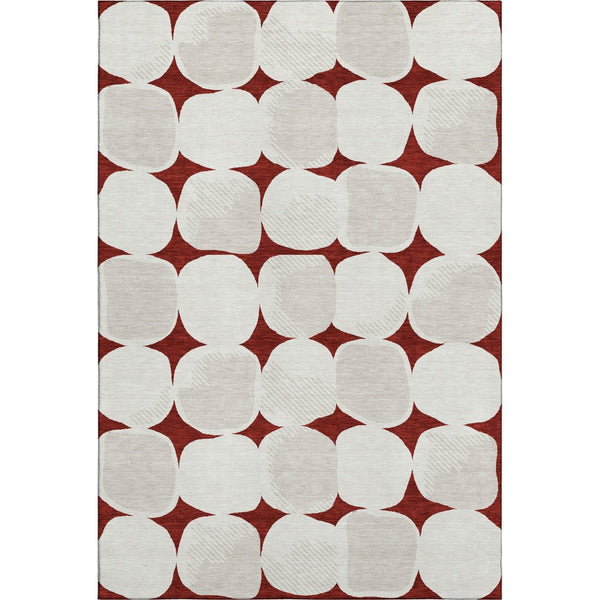 HomeRoots 10' Burgundy and Ivory Abstract Geometric Area Rug - Washable, Stain Resistant, UV Protected Design 669180
