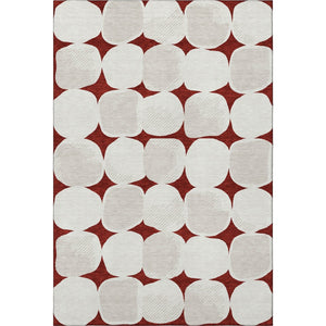 HomeRoots 10' Burgundy and Ivory Abstract Geometric Area Rug - Washable, Stain Resistant, UV Protected Design 669180