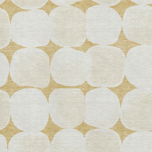 HomeRoots 5' X 8' Gold and Ivory Abstract Geometric Area Rug – Stylish, Washable, UV-Protected for Modern Homes 669182