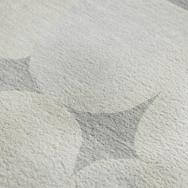 HomeRoots 8' X 10' Gray and Ivory Abstract Geometric Area Rug - Washable, UV Protected, Durable Design for Homes 669190