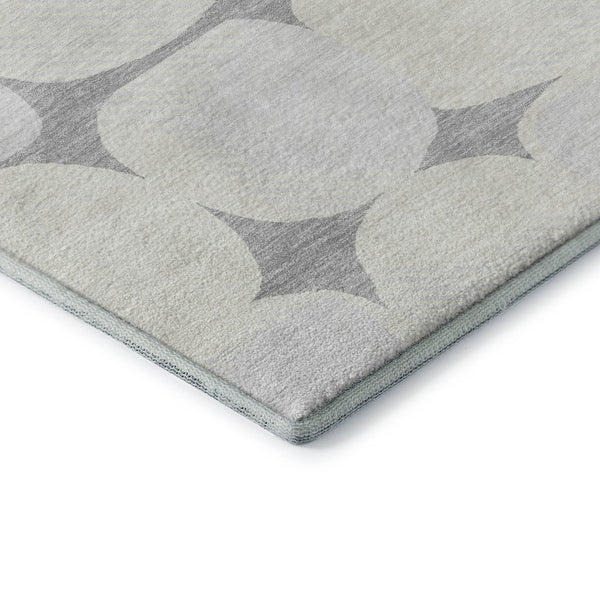 HomeRoots 9' X 12' Gray & Ivory Abstract Geometric Area Rug - Stain-Resistant, UV Protected, Modern Style 669191