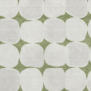 HomeRoots 5' X 8' Green And Ivory Abstract Geometric Area Rug - Washable, Stain Resistant, UV Protected Comfort 669194