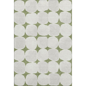 HomeRoots 8' X 10' Green & Ivory Abstract Geometric Area Rug - Washable, Stain Resistant & UV Protected! 669196