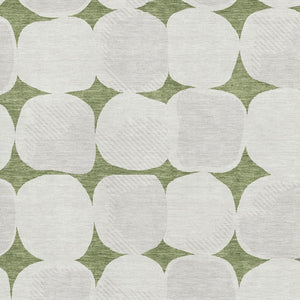 HomeRoots 8' X 10' Green & Ivory Abstract Geometric Area Rug - Washable, Stain Resistant & UV Protected! 669196
