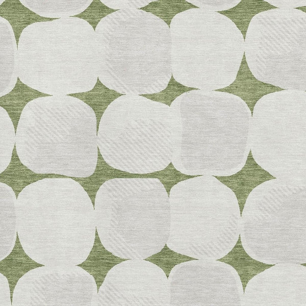 HomeRoots 8' X 10' Green & Ivory Abstract Geometric Area Rug - Washable, Stain Resistant & UV Protected! 669196