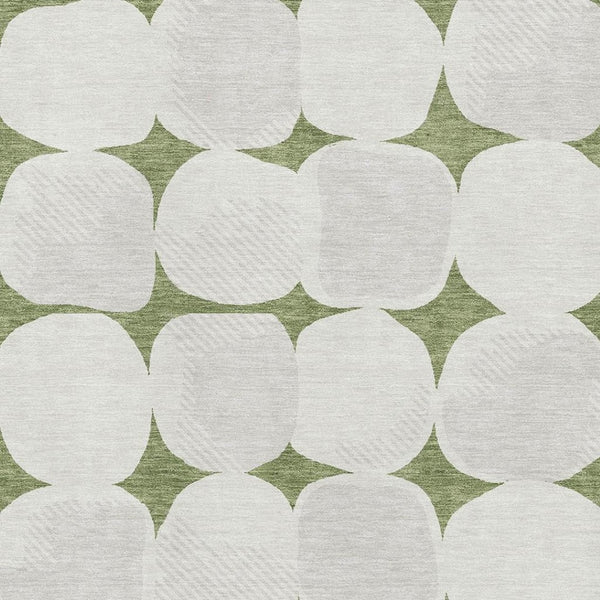 HomeRoots 9' X 12' Green and Ivory Abstract Geometric Area Rug – Washable, UV Protected, Perfect for Families! 669197