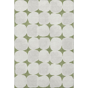HomeRoots 10' Green & Ivory Abstract Geometric Area Rug - Washable, UV-Protected, Durable for Family Living 669198
