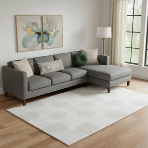 HomeRoots 8' X 10' Abstract Geometric Ivory and Beige Area Rug - Washable, UV-Protected, Stain-Resistant Design 669202