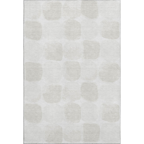 HomeRoots 8' X 10' Abstract Geometric Ivory and Beige Area Rug - Washable, UV-Protected, Stain-Resistant Design 669202