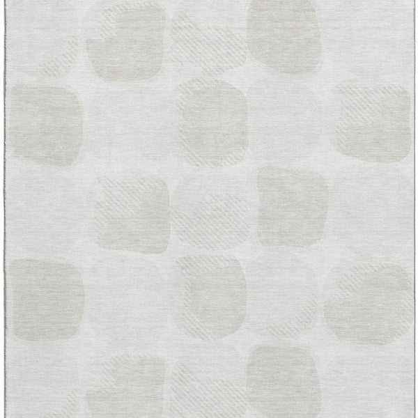 HomeRoots 8' X 10' Abstract Geometric Ivory and Beige Area Rug - Washable, UV-Protected, Stain-Resistant Design 669202