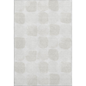 HomeRoots 9' X 12' Ivory & Beige Abstract Geometric Washable Area Rug - Durable, UV-Protected, Stylish Design 669203