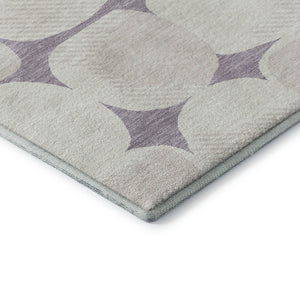 HomeRoots 8' X 10' Lavender & Ivory Abstract Geometric Area Rug – Durable, Washable, UV Protected & Stylish 669208