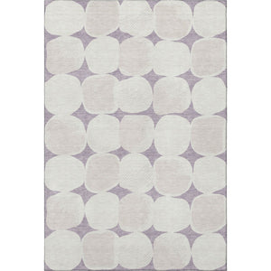 HomeRoots 8' X 10' Lavender & Ivory Abstract Geometric Area Rug – Durable, Washable, UV Protected & Stylish 669208