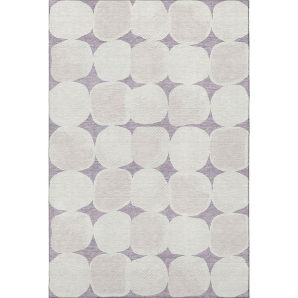 HomeRoots 8' X 10' Lavender & Ivory Abstract Geometric Area Rug – Durable, Washable, UV Protected & Stylish 669208
