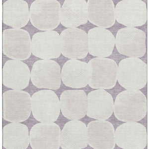 HomeRoots 10' X 14' Modern Lavender & Ivory Geometric Area Rug - Washable, Stain-Resistant, UV Protected Design 669210