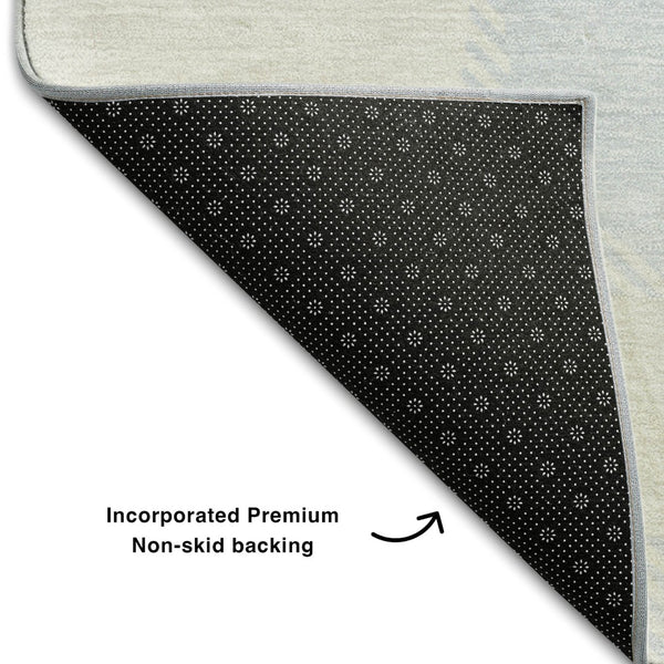HomeRoots 8' X 10' Stylish Navy Blue and Ivory Abstract Area Rug with UV Protection for Modern Spaces 669214
