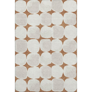 HomeRoots 8' X 10' Modern Rust & Ivory Abstract Geometric Area Rug – Washable, UV-Protected, Durable Design! 669220
