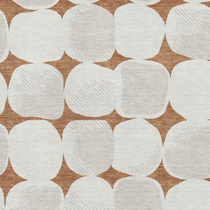 HomeRoots 8' X 10' Modern Rust & Ivory Abstract Geometric Area Rug – Washable, UV-Protected, Durable Design! 669220