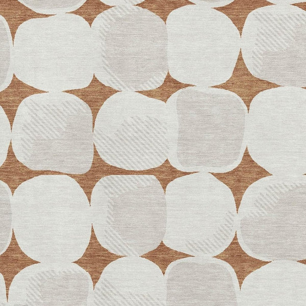 HomeRoots 8' X 10' Modern Rust & Ivory Abstract Geometric Area Rug – Washable, UV-Protected, Durable Design! 669220