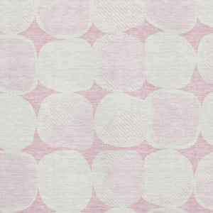 HomeRoots 8' X 10' Pink and Ivory Abstract Geometric Area Rug - Washable, UV-Protected, Perfect for Busy Homes! 669226