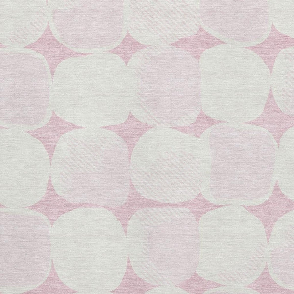 HomeRoots 8' X 10' Pink and Ivory Abstract Geometric Area Rug - Washable, UV-Protected, Perfect for Busy Homes! 669226