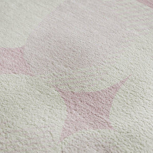 HomeRoots 8' X 10' Pink and Ivory Abstract Geometric Area Rug - Washable, UV-Protected, Perfect for Busy Homes! 669226