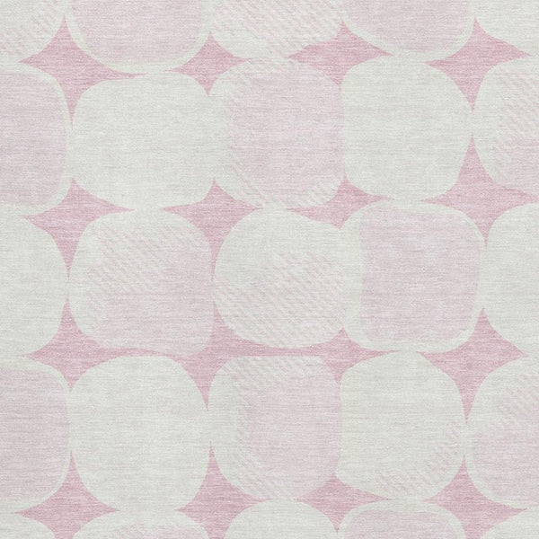 HomeRoots 9' X 12' Pink And Ivory Abstract Geometric Area Rug – Washable, UV-Protected, Perfect for High-Traffic Spaces! 669227