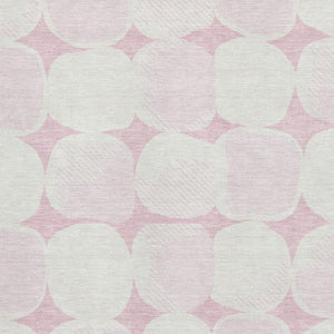 HomeRoots 10' X 14' Pink & Ivory Abstract Geometric Washable Area Rug with UV Protection for Modern Homes 669228