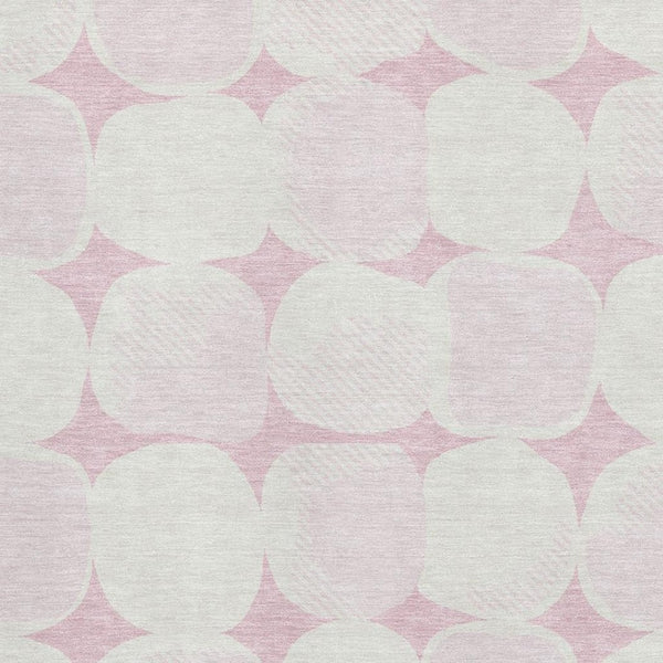 HomeRoots 10' X 14' Pink & Ivory Abstract Geometric Washable Area Rug with UV Protection for Modern Homes 669228