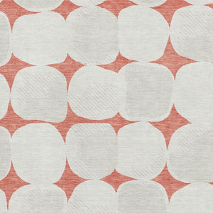 HomeRoots 9' X 12' Salmon and Ivory Abstract Geometric Area Rug – Washable, UV-Protected, Durable Design for Homes 669233