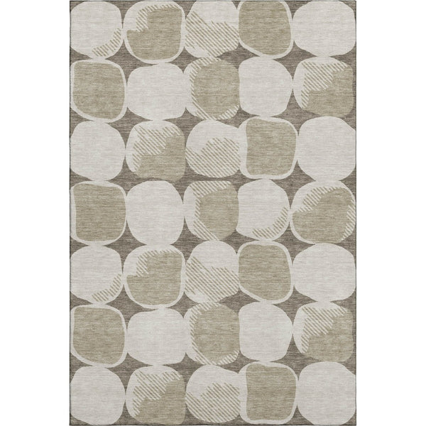 HomeRoots 8' X 10' Versatile Taupe and Beige Abstract Geometric Area Rug with UV Protection & Easy Care 669238