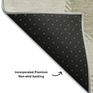 HomeRoots 8' X 10' Versatile Taupe and Beige Abstract Geometric Area Rug with UV Protection & Easy Care 669238