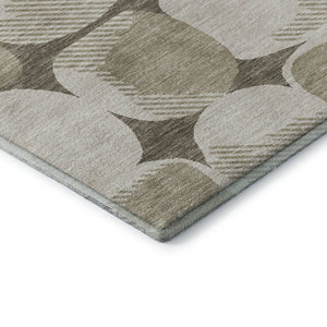 HomeRoots 8' X 10' Versatile Taupe and Beige Abstract Geometric Area Rug with UV Protection & Easy Care 669238