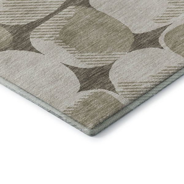 HomeRoots 8' X 10' Versatile Taupe and Beige Abstract Geometric Area Rug with UV Protection & Easy Care 669238