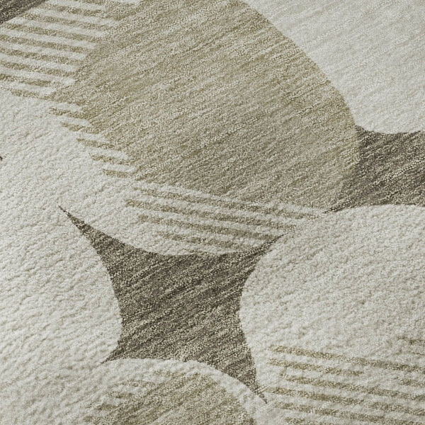 HomeRoots 8' X 10' Versatile Taupe and Beige Abstract Geometric Area Rug with UV Protection & Easy Care 669238