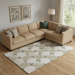 HomeRoots 8' X 10' Versatile Taupe and Beige Abstract Geometric Area Rug with UV Protection & Easy Care 669238