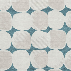 HomeRoots 8' X 10' Teal and Ivory Abstract Geometric Area Rug – Washable, UV Protected, Perfect for Modern Homes 669244