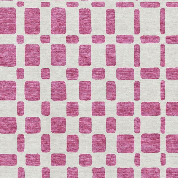 HomeRoots 8' X 10' Blush and Ivory Geometric Area Rug – Stylish, Washable, UV-Protected for Modern Spaces 669262