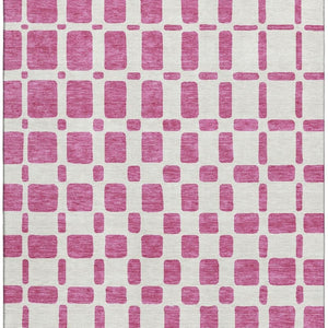 HomeRoots 9' X 12' Blush Geometric Area Rug - Washable, UV Protected, Durable for Homes with Kids & Pets 669263