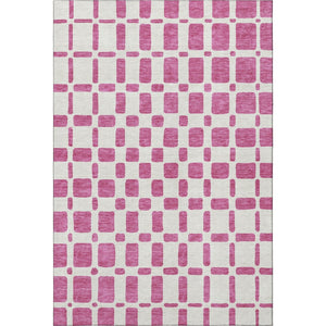 HomeRoots 9' X 12' Blush Geometric Area Rug - Washable, UV Protected, Durable for Homes with Kids & Pets 669263