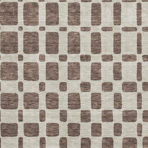 HomeRoots 5' X 8' Stylish Brown and Ivory Geometric Area Rug - Washable, UV Protected, Ideal for High Traffic Areas 669266