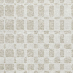 HomeRoots 8' X 10' Washable Ivory & Beige Geometric Area Rug with UV Protection for Homes with Kids & Pets 669280