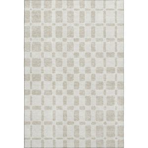 HomeRoots 9' X 12' Ivory and Beige Geometric Area Rug - Washable, UV-Protected, Perfect for Busy Homes! 669281